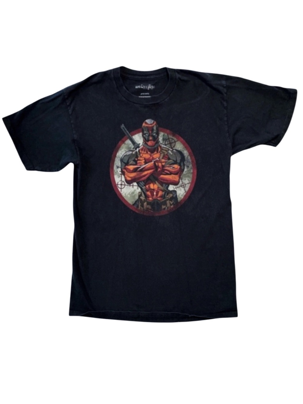 MARVEL Men's Black Deadpool Short Sleeve Shirt Size Large